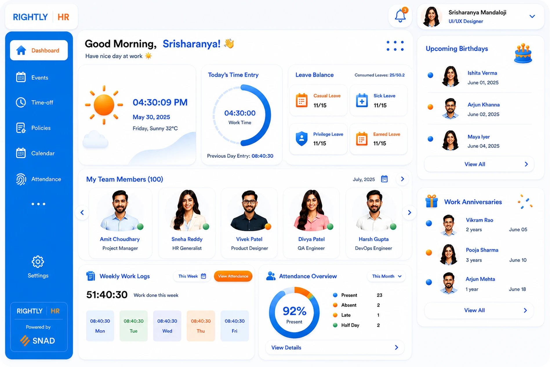 Employee Self Service Dashboard Workspace